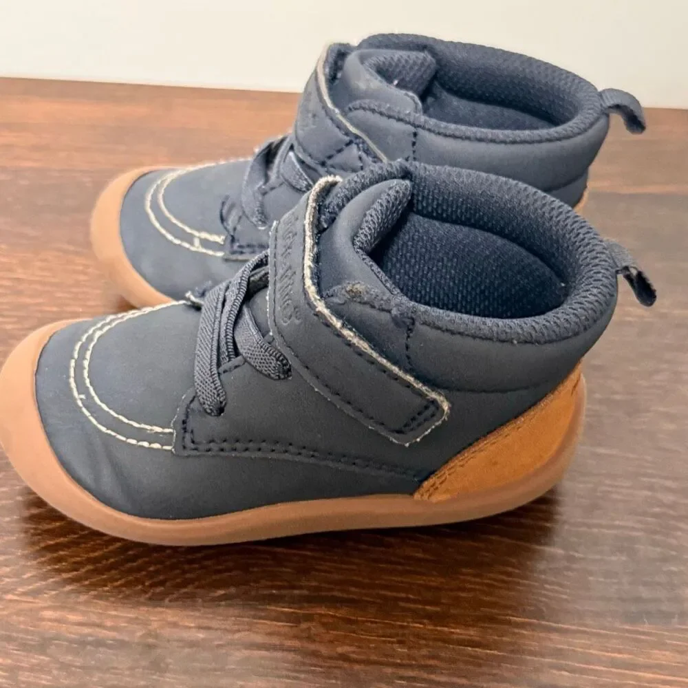 Munchkin by Stride Rite Aljo navy blue baby boot size 5